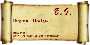 Bogner Ibolya névjegykártya